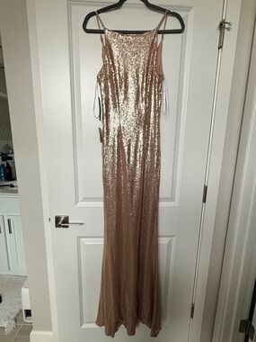 Lulu's Rose Gold Sequin Dress